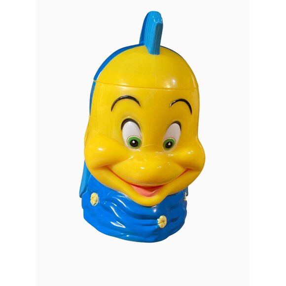 Disney Flounder Fish-Shaped Plastic Mug With Hinged Lid - Picture 1 of 13